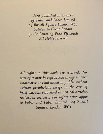 Sylvia Plath : Ariel : First UK Edition 1965 : Very Good in an Unclipped Jacket