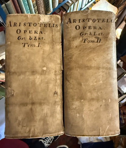 1606 Aristotelis : Scholarly Manuscript Annotations (2 Vols) Vellum : Aristotle