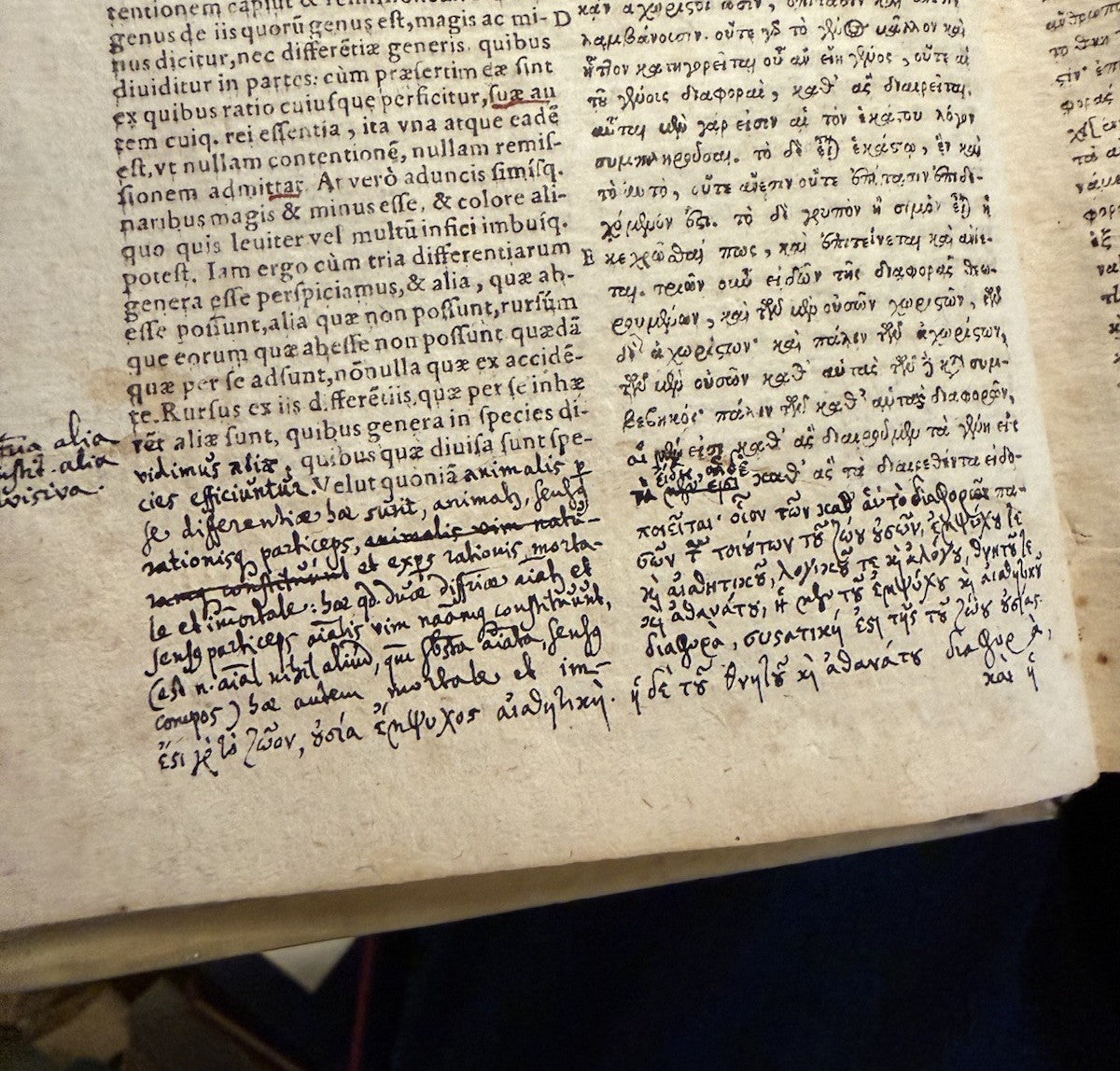 1606 Aristotelis : Scholarly Manuscript Annotations (2 Vols) Vellum : Aristotle