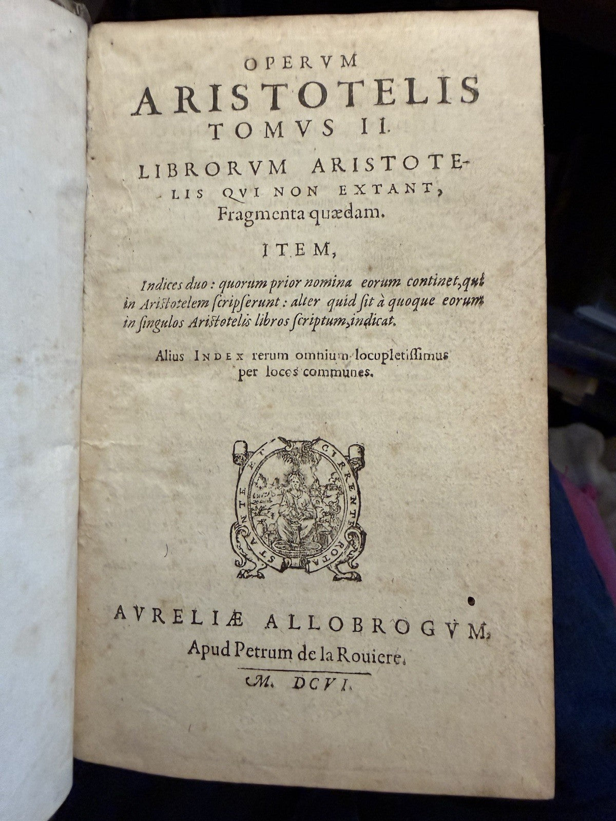 1606 Aristotelis : Scholarly Manuscript Annotations (2 Vols) Vellum : Aristotle
