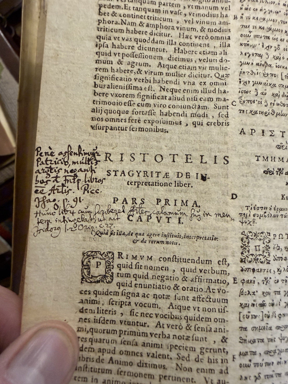 1606 Aristotelis : Scholarly Manuscript Annotations (2 Vols) Vellum : Aristotle