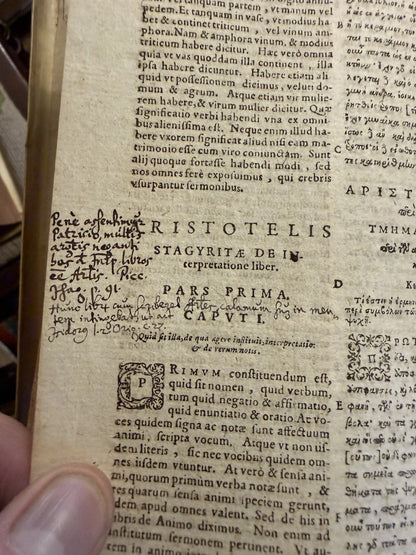 1606 Aristotelis : Scholarly Manuscript Annotations (2 Vols) Vellum : Aristotle