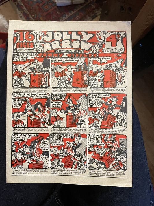 Jolly Arrow Comic #1 : No. 1 VERY RARE*!! Children's Vintage Comic Strip 1950s