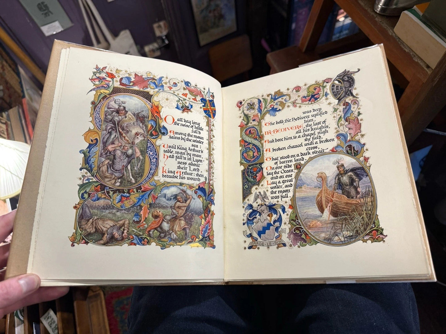 1912 Tennyson : Morte D'Arthur : Illuminated by Sangorski : King Arthur Legend