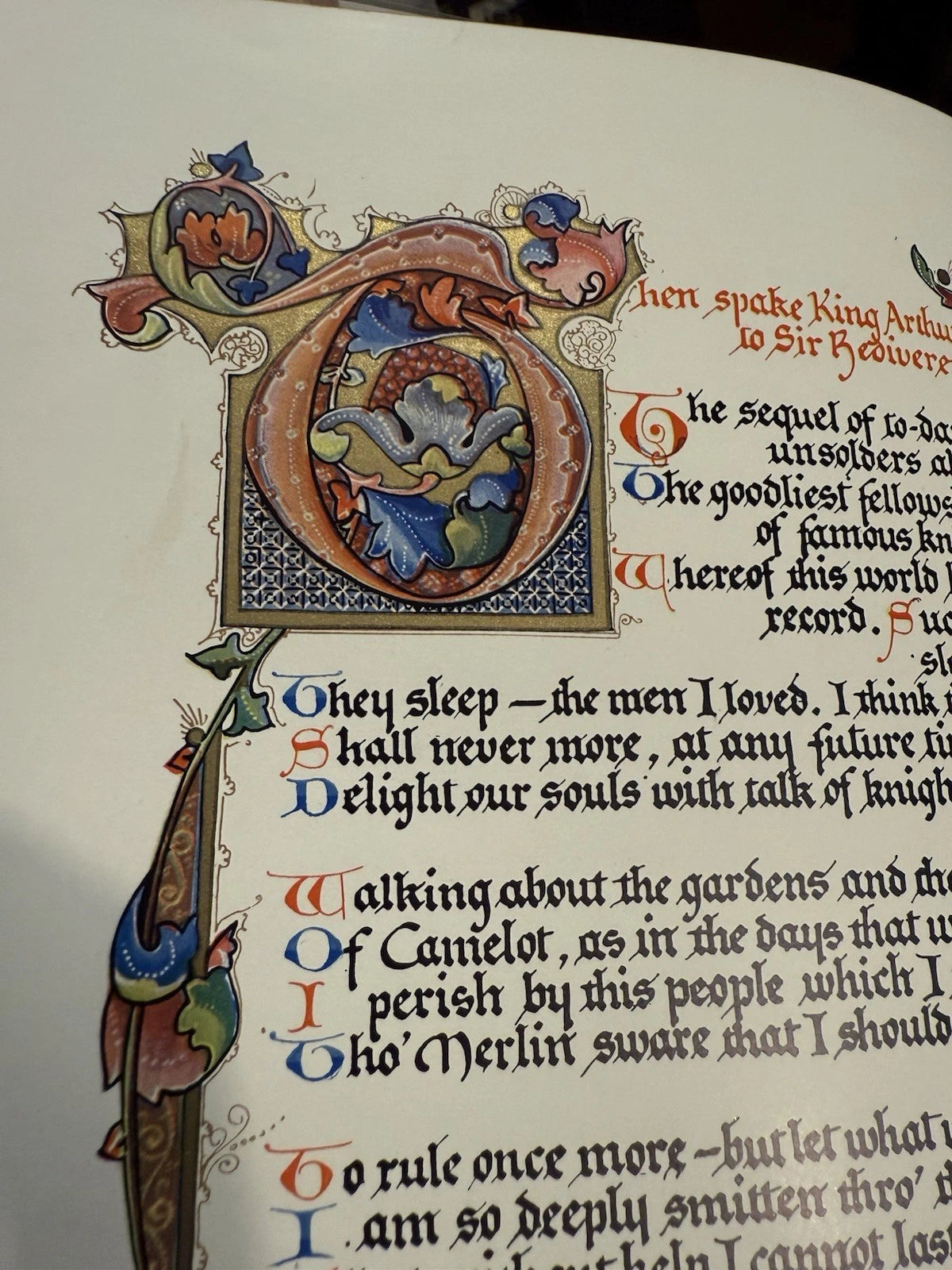 1912 Tennyson : Morte D'Arthur : Illuminated by Sangorski : King Arthur Legend