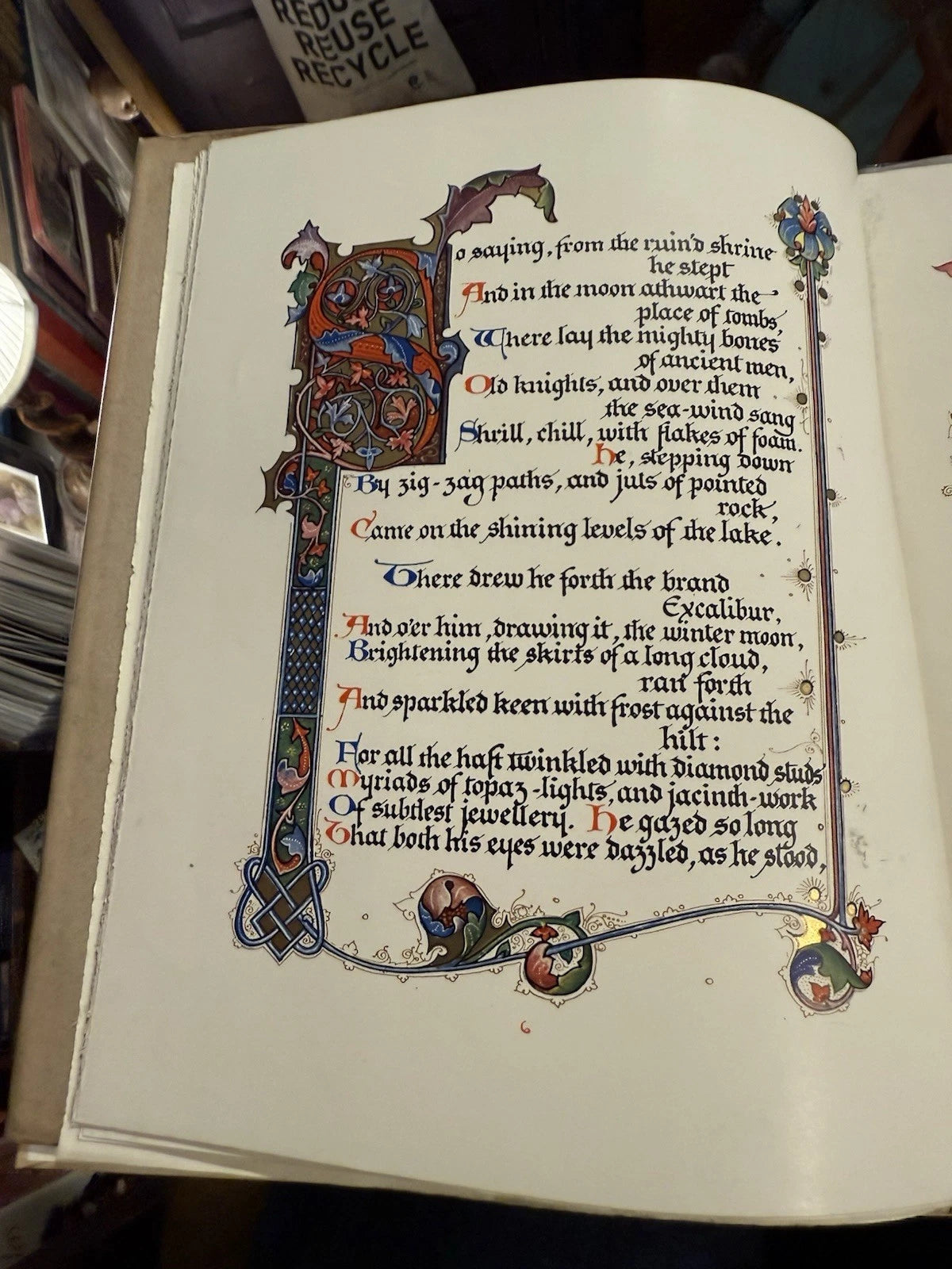 1912 Tennyson : Morte D'Arthur : Illuminated by Sangorski : King Arthur Legend