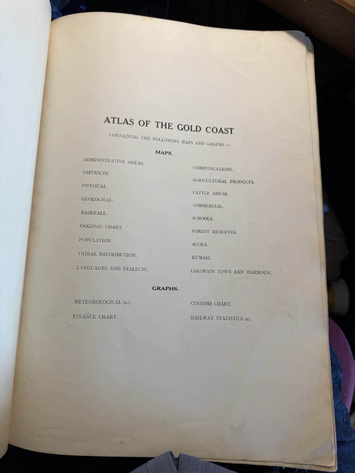 1927 Atlas of the Gold Coast : 24 Maps & Graphs : West Africa