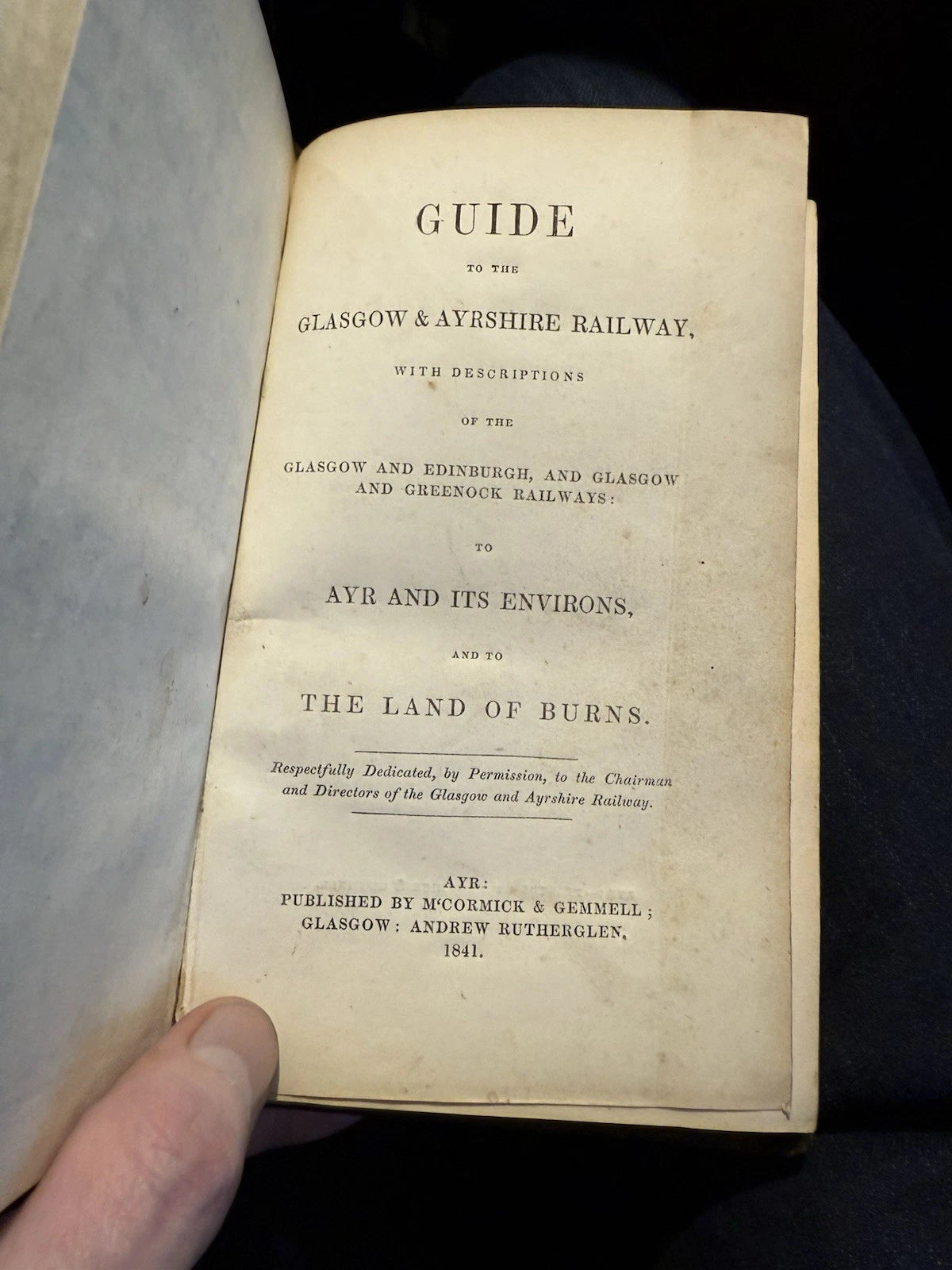 1841 Guide to the Glasgow & Ayrshire Railway : Ayr and its Environs