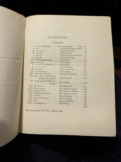 The Yellow Book (Volume 8) Jan 1896 Illustrated Quarterly : H. G. Wells : VIII