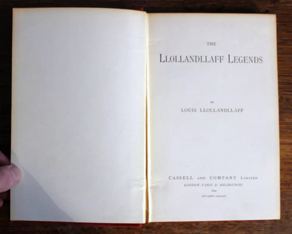 Llollandllaff Legends - Louis Llollandllaff - First Edition - 1894 - Vintage