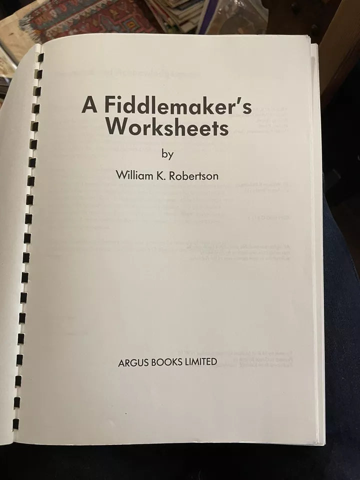 Robertson's Fiddlemaker's Worksheets : Violin / Fiddle Making : Music