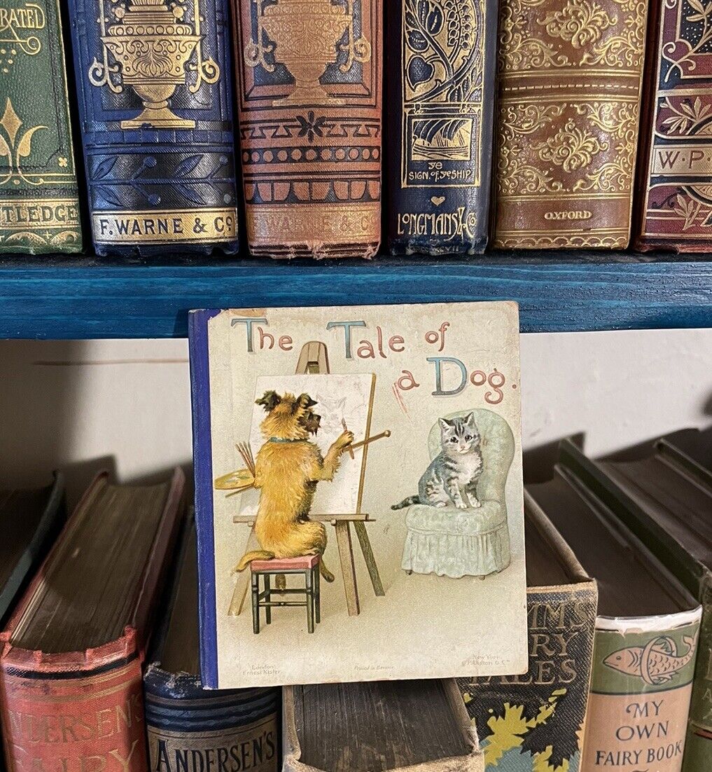 The Tale of a Dog : Chromolithographed Miniature Childrens Book (1890s) Nister