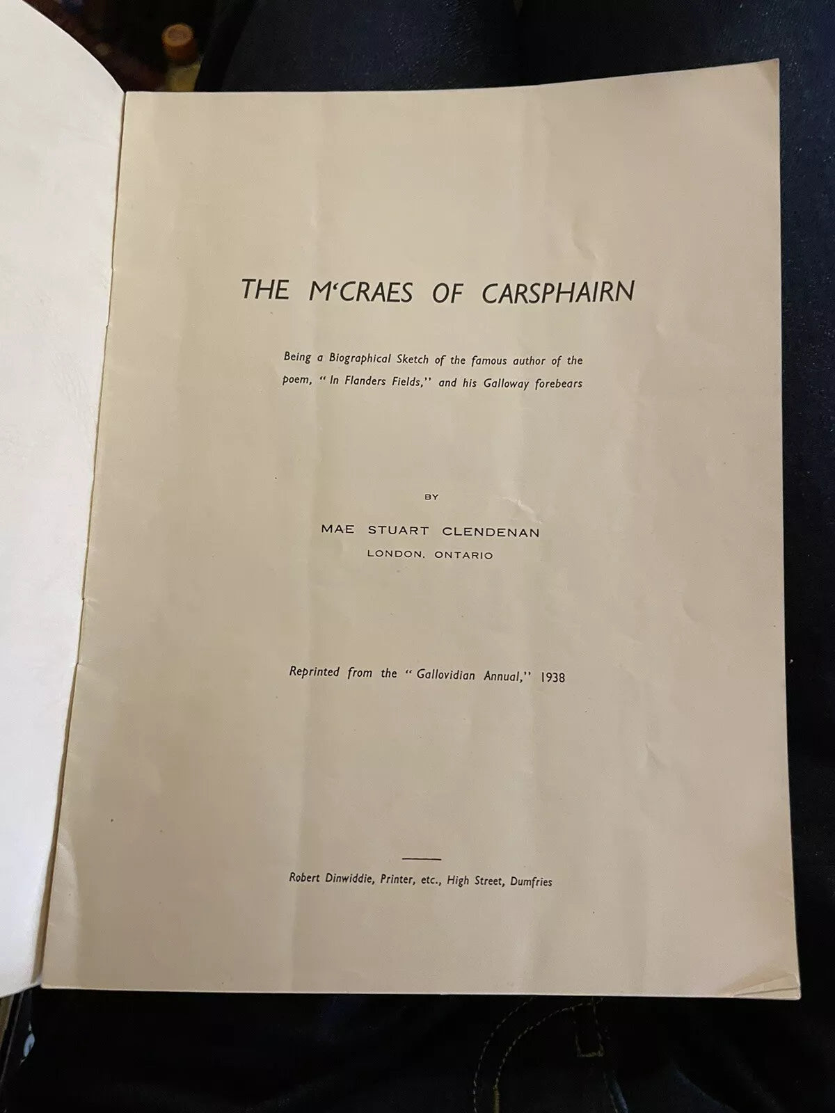 The M'Craes of Carsphairn (MacRae) In Flanders Field : Scotland Family History