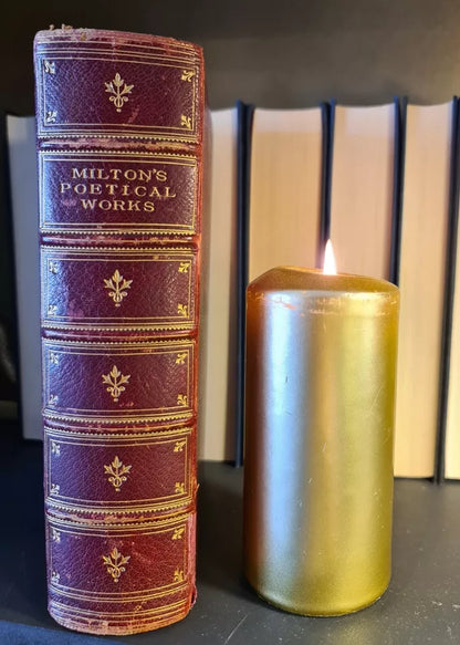 The Poetical Works of John Milton: Hardback: Leatherbound: c1865: Gilt