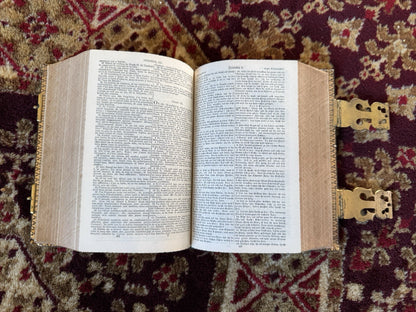 Bagster's Polyglot Bible : Stunning Clasped Fine Binding : Gauffered Edges c1864