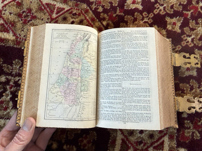 Bagster's Polyglot Bible : Stunning Clasped Fine Binding : Gauffered Edges c1864