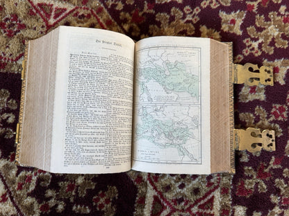 Bagster's Polyglot Bible : Stunning Clasped Fine Binding : Gauffered Edges c1864
