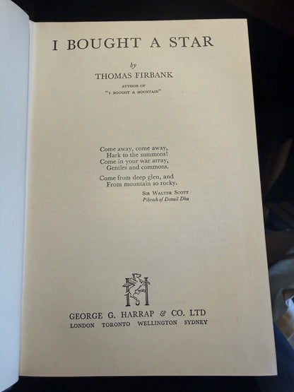 Thomas Firbank : I Bought a Star (author of I Bought a Mountain) 1953