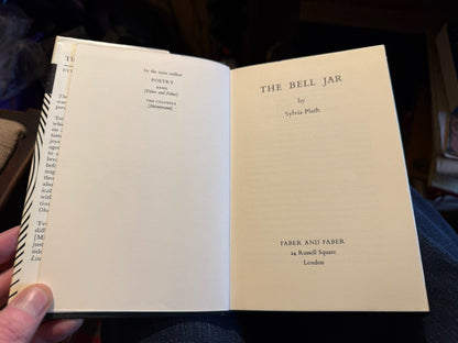 Syvlia Plath : The Bell Jar : First Edition Thus : Hardback in Dust Jacket 1966