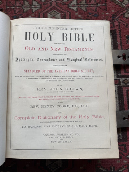 EXQUISITE Large Clasped HOLY BIBLE : Sculpted Boards : 16.4kg : 5.5 Inches Thick