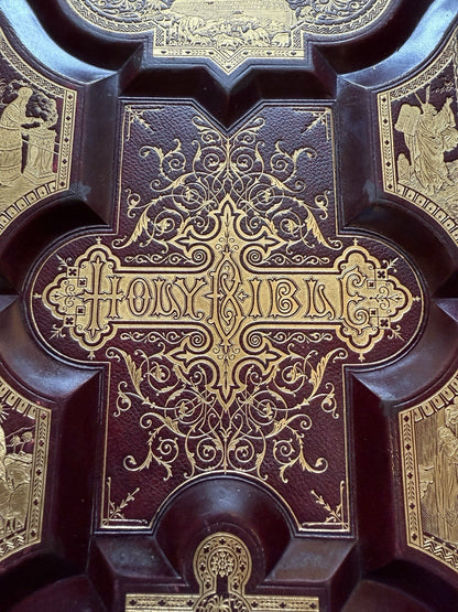 EXQUISITE Large Clasped HOLY BIBLE : Sculpted Boards : 16.4kg : 5.5 Inches Thick