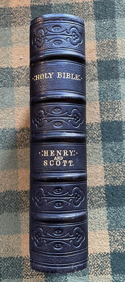 Large Victorian Holy Bible : Commentaries of Henry and Scott : A Very Fine Copy