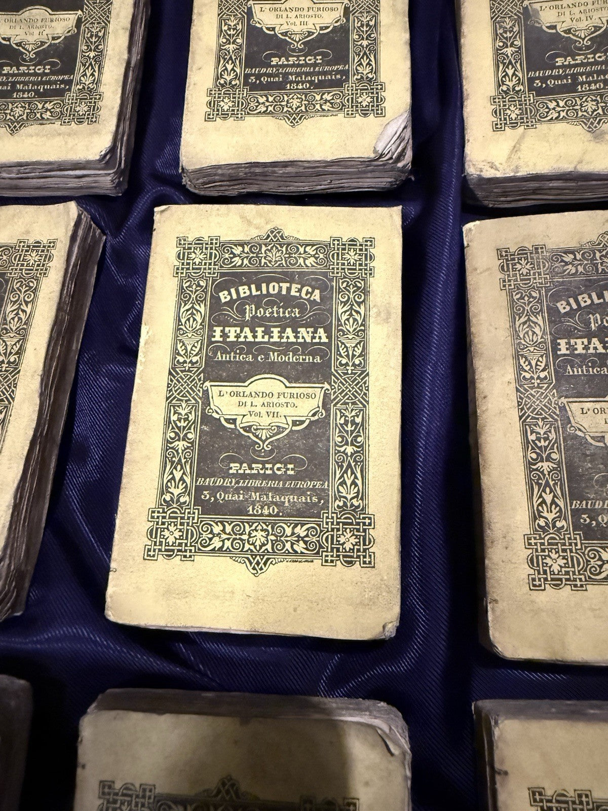 1840 Biblioteca Poetica Italiana (12 Vols) Ludovico Ariosto & Torquato Tasso