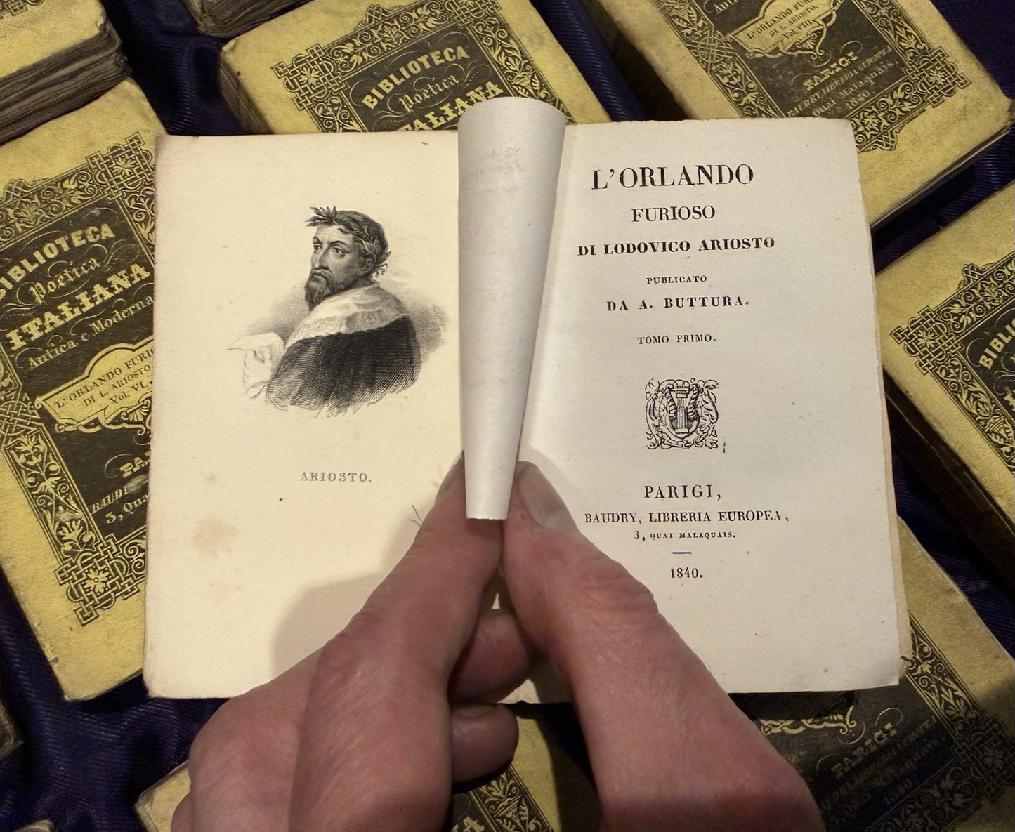 1840 Biblioteca Poetica Italiana (12 Vols) Ludovico Ariosto & Torquato Tasso