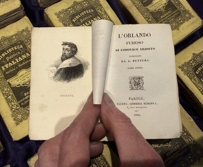 1840 Biblioteca Poetica Italiana (12 Vols) Ludovico Ariosto & Torquato Tasso