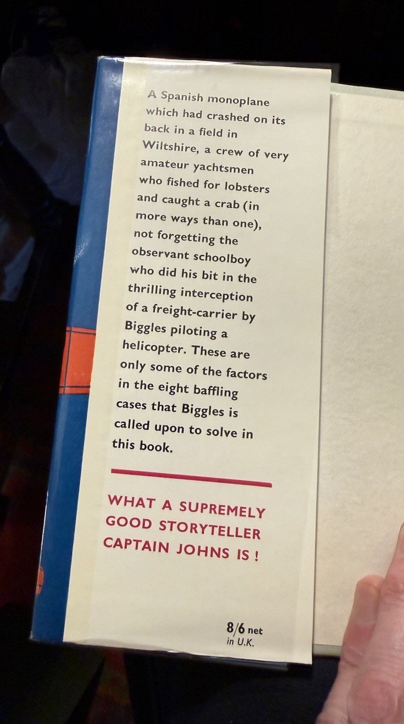 Biggles Investigates : Captain W. E. Johns : VGC First Edition 1964