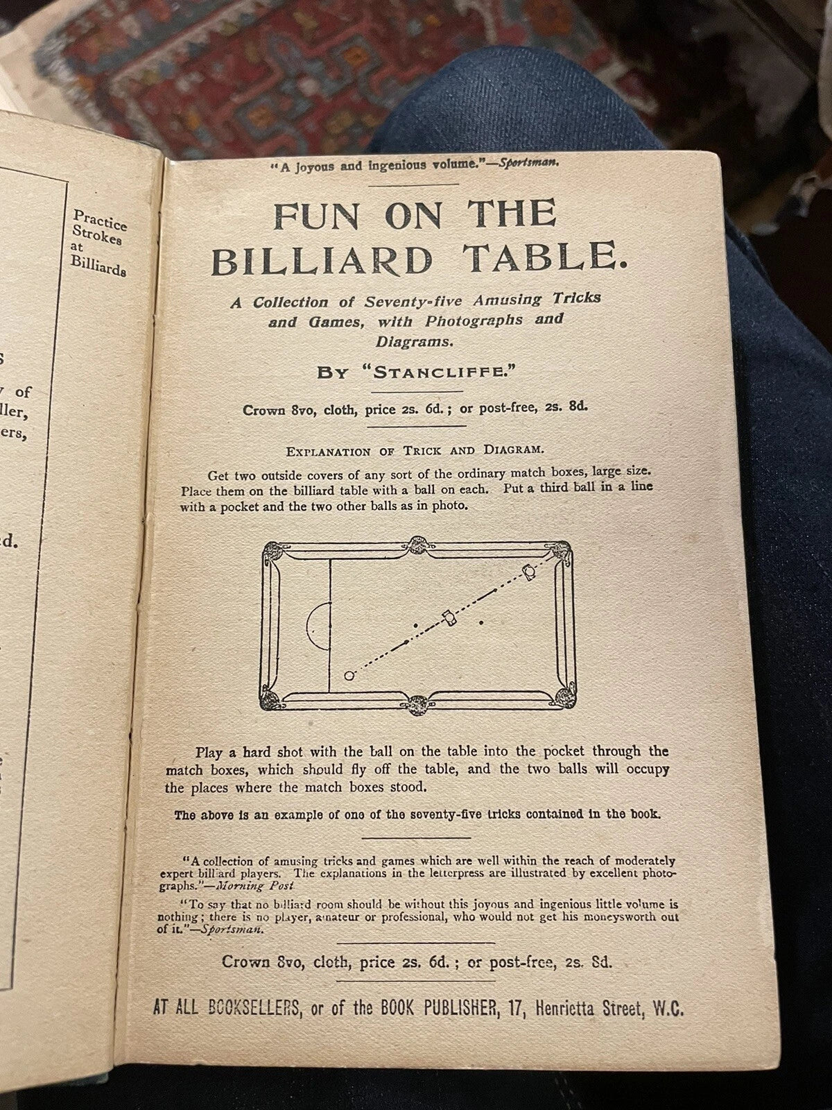 1905 The Game of Billiards and how to play it : John Roberts