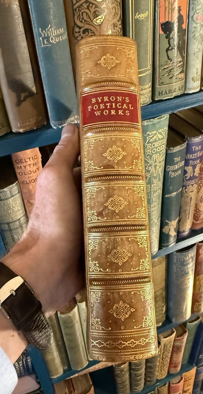 1891 Poetical Works of Lord Byron : Fine Tree Calf Binding : Illustrated