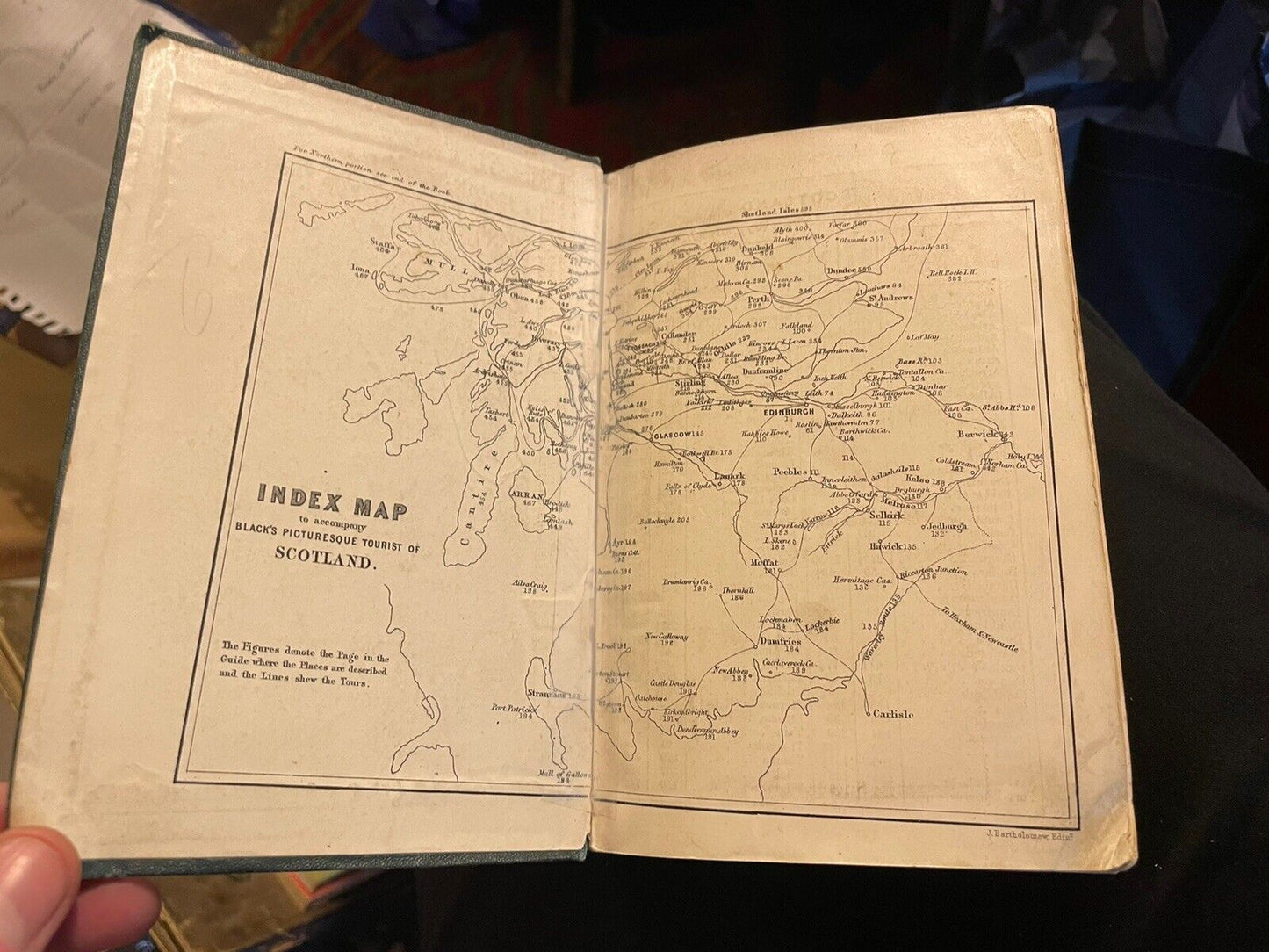 1872 Black's Picturesque Tourist of Scotland : 49 Folding Maps Illustrated