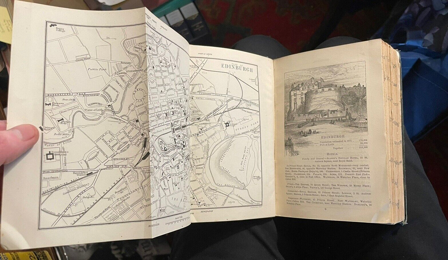 1872 Black's Picturesque Tourist of Scotland : 49 Folding Maps Illustrated