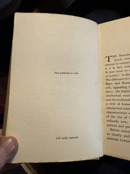 1920 The Practice and Theory of Bolshevism : 1st Edition : Bertrand Russell
