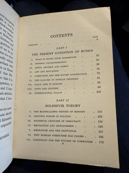 1920 The Practice and Theory of Bolshevism : 1st Edition : Bertrand Russell
