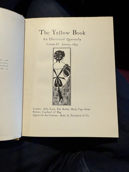 The Yellow Book (Volume IV) Jan 1895 Illustrated Quarterly : Aubrey Beardsley