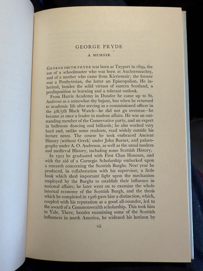 The Burghs of Scotland : A Critical List : George Smith Pryde 1965