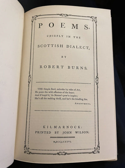 Robert Burns Poetical Works : Kilmarnock Edition : James M'Kie 1876