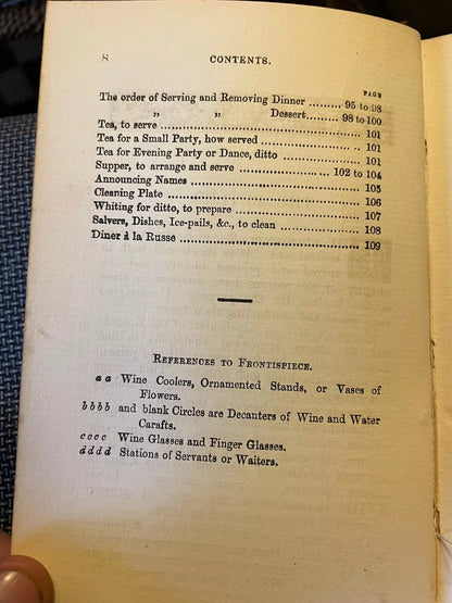 c1875 The Butler ; His Duties and how to Perform Them : Household Management