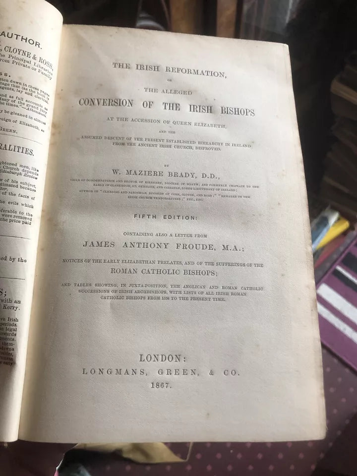 1867 The Irish Reformation - Alleged Conversion of the Irish Bishops - Ireland