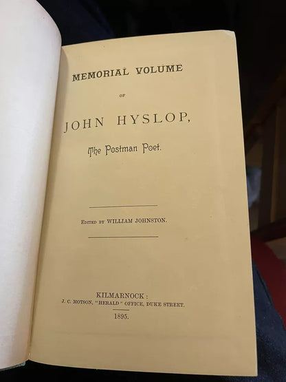 1895 The Postman Poet : Memorial Volume of John Hyslop : Kirkland Dumfriesshire