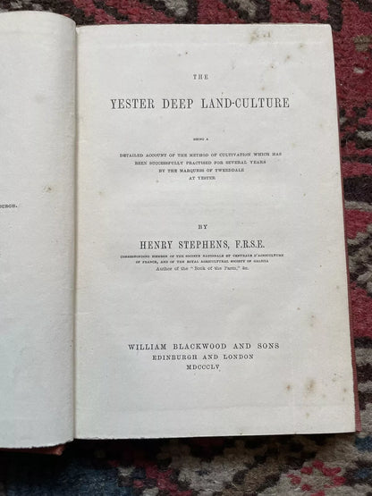 1855 The Yester Deep Land Culture : Farming : Ploughs : Cultivation East Lothian