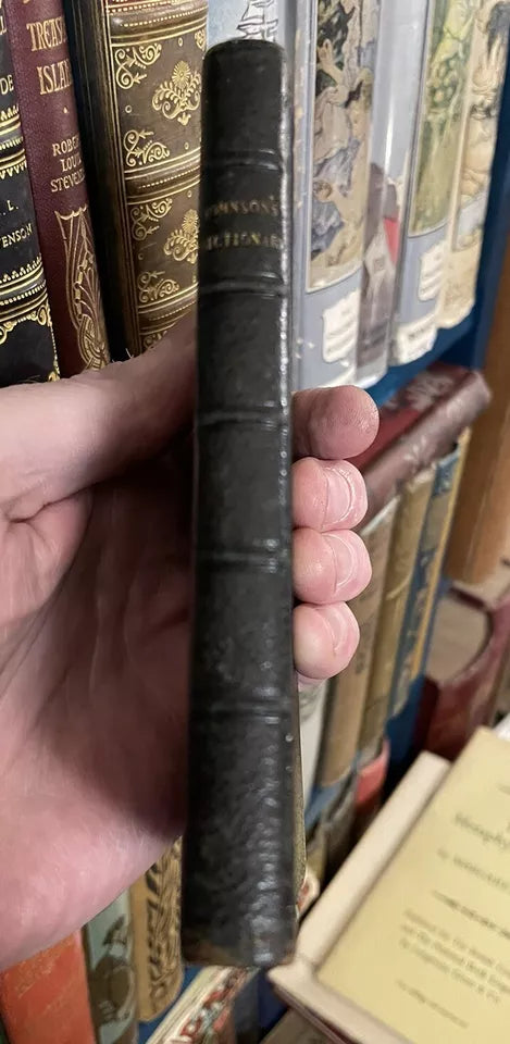 1826 Samuel Johnson's Pocket Dictionary : Small Slim Leather Binding