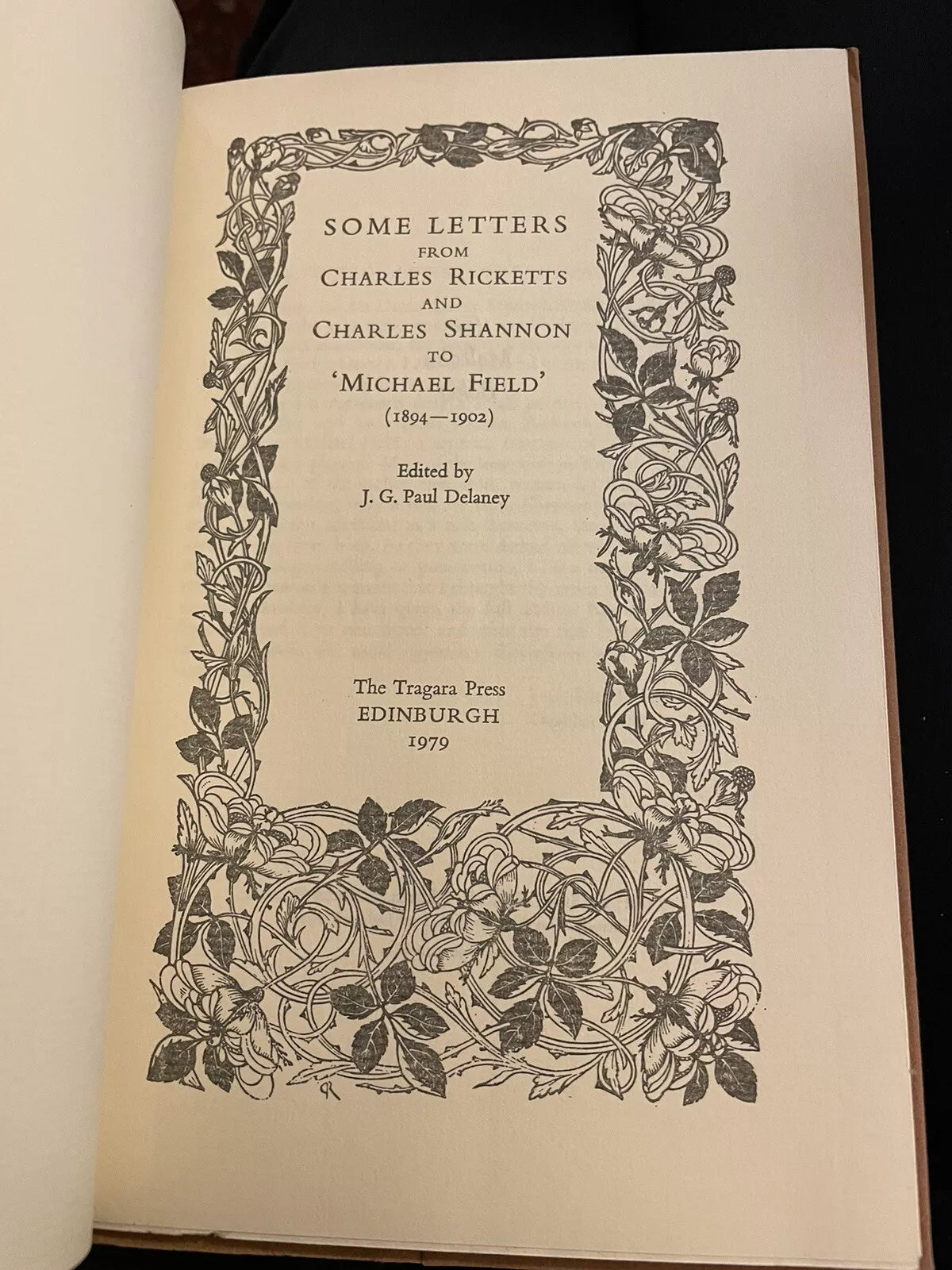 Some Letters from Charles Ricketts to 'Michael Field' (1903-1913) Tragara Press