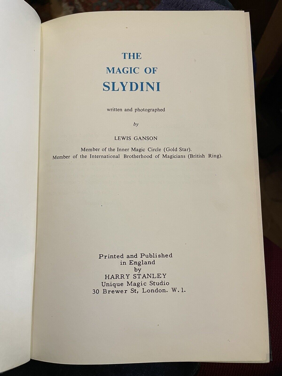 The Magic of Slydini : Magician's Tricks : Conjuring : Lewis Ganson : c1955