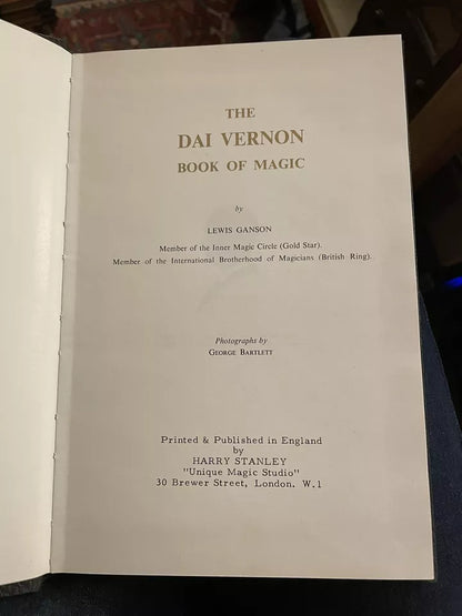 Dai Vernon Magic : Magician's Tricks : Conjuring : Lewis Ganson : c1959