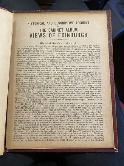 1890s Cabinet Album Views of Edinburgh : 18 Photogravures : Mauchline Wooden