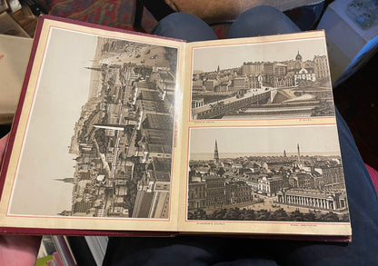 1890s Cabinet Album Views of Edinburgh : 18 Photogravures : Mauchline Wooden