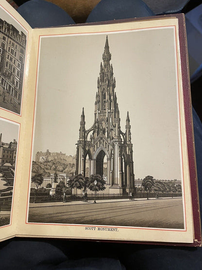 1890s Cabinet Album Views of Edinburgh : 18 Photogravures : Mauchline Wooden